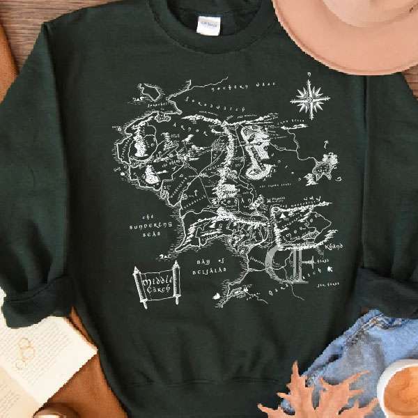 LOTR- Middle Earth Map ver 2 Sweatshirt