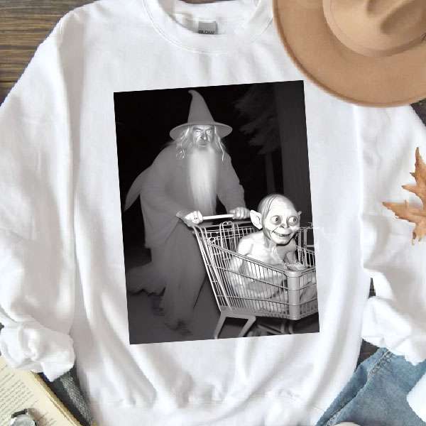 LOTR- Gandalf and Gollum Shopping Cart Sweatshirt